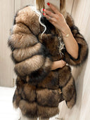 Luminous Fox Fur Genuine Leather Jacket