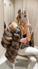 Luminous Fox Fur Genuine Leather Jacket