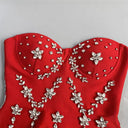 Embellished Strapless Bandage Dress