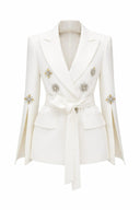 Swarovski Diamond Belted Blazer