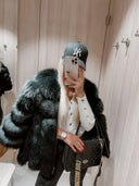 Sandra Fox Fur Genuine Leather Jacket