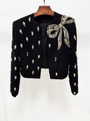 Embellished Maxi Dress with Cropped Jacket