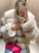 Divine Fox Fur Genuine Leather Jacket