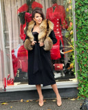 Raccoon Fur Cashmere Coat in beige