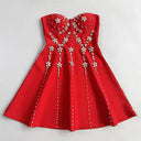 Embellished Strapless Bandage Dress
