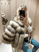 Luxurious Raccoon Fur Genuine Leather Jacket