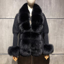 Fox Fur Cashmere/Knit Short Cardigan in black