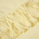 Butter Yellow Corset Satin Maxi Dress