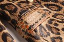 Double Breasted Leopard Leather Blazer