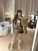 Vanilla Alkantara & Fox Fur Jacket