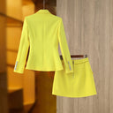 Two-Piece Skirt Set in yellow