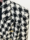 Double Breasted B/W Tweed Blazer