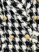 Double Breasted B/W Tweed Blazer