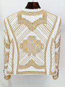 White Embellished Tweed Blazer