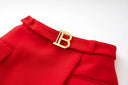 Two-Piece Skirt Set in red