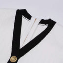 Color Block V-Neck Short Sleeve Slim Fit Knit Dress
