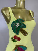 Limoncello Escape Embellished Mini Dress