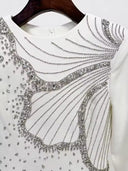 Crystal Beaded Long Sleeve Maxi Dress