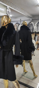 Fox Fur Cashmere Coat in light pink