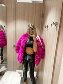 Pinky Promise Fox Fur Genuine Leather Jacket
