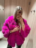 Pinky Promise Fox Fur Genuine Leather Jacket