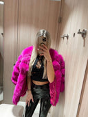 Pinky Promise Fox Fur Genuine Leather Jacket