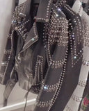 Genuine Leather Biker Jacket in black with studs