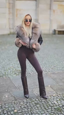 Tima Raccoon Fur Genuine Leather Jacket